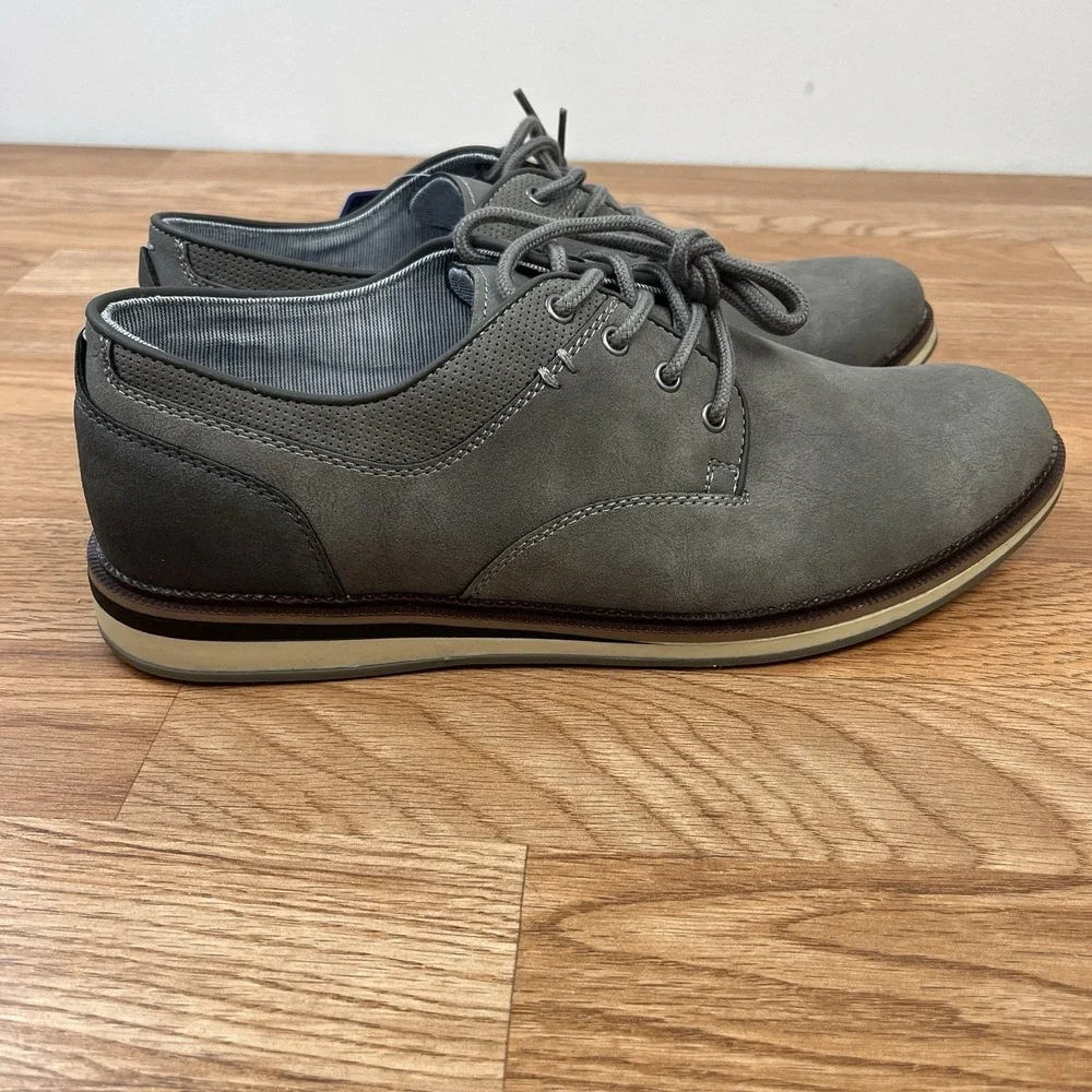 Sonoma Freer Men's Dress Shoes in Slate Gray Size 9.5 Lace up Faux‎ Suede NEW